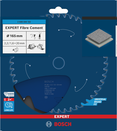 BoschEXPERT 纤维水泥圆锯片 165 毫米。